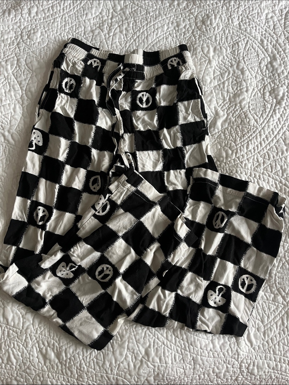 Urban Outfitters Black and White Checkered Lounge Pants